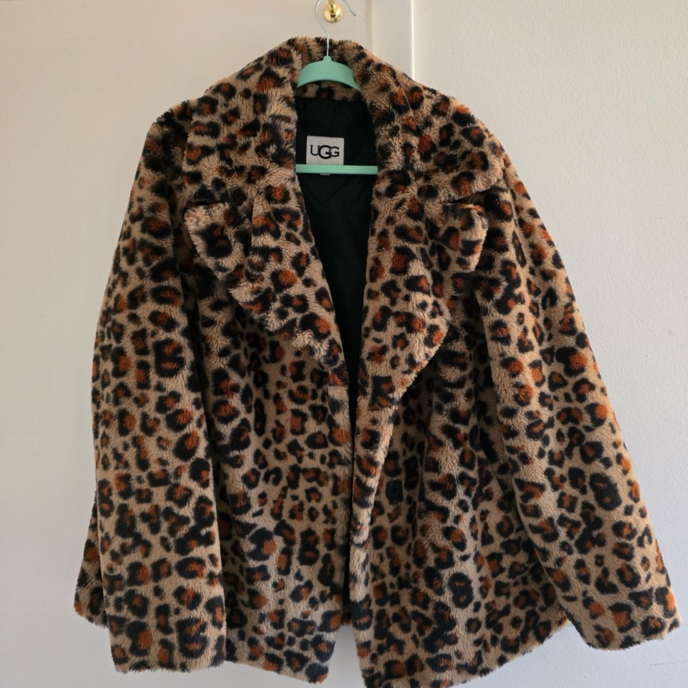 UGG cozy soft faux cheetah jacket